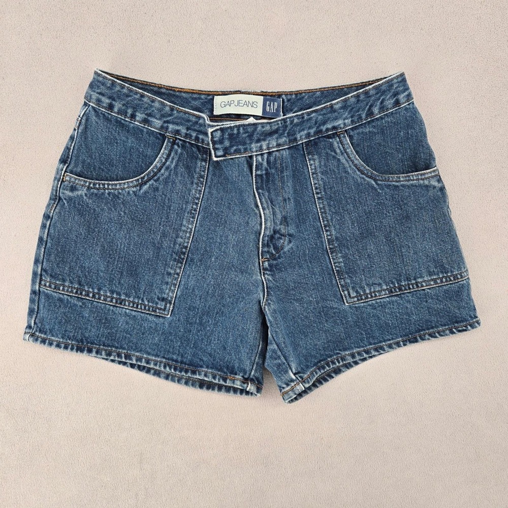 Gap Jeans Women's Size 10 Tab Front Denim Shorts High Rise Y2K Vintage